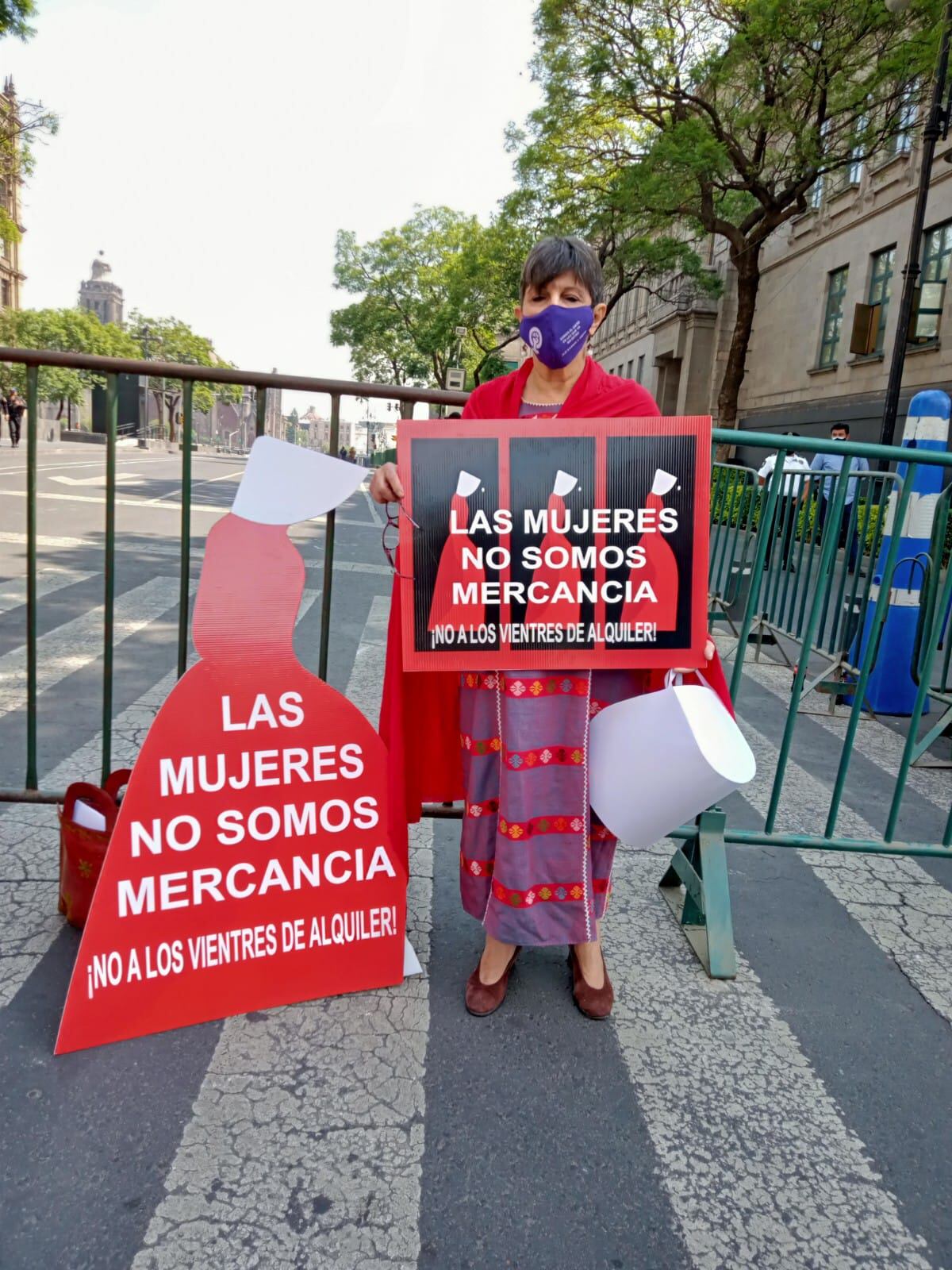 Rosa María en una protesta contra la vientres de alquiler