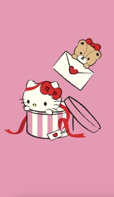 Fondo de pantalla de Hello Kitty de San Valentín