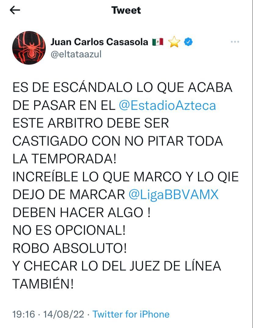 Juan Carlos Cassasola en redes sociales.