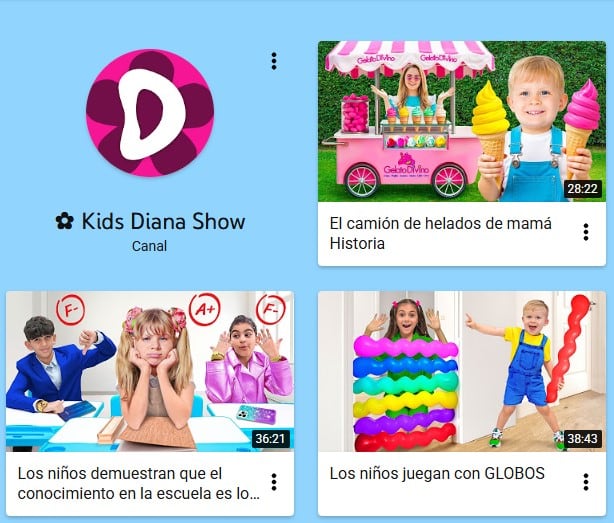 Canales más vistos de YouTube Kids en español
