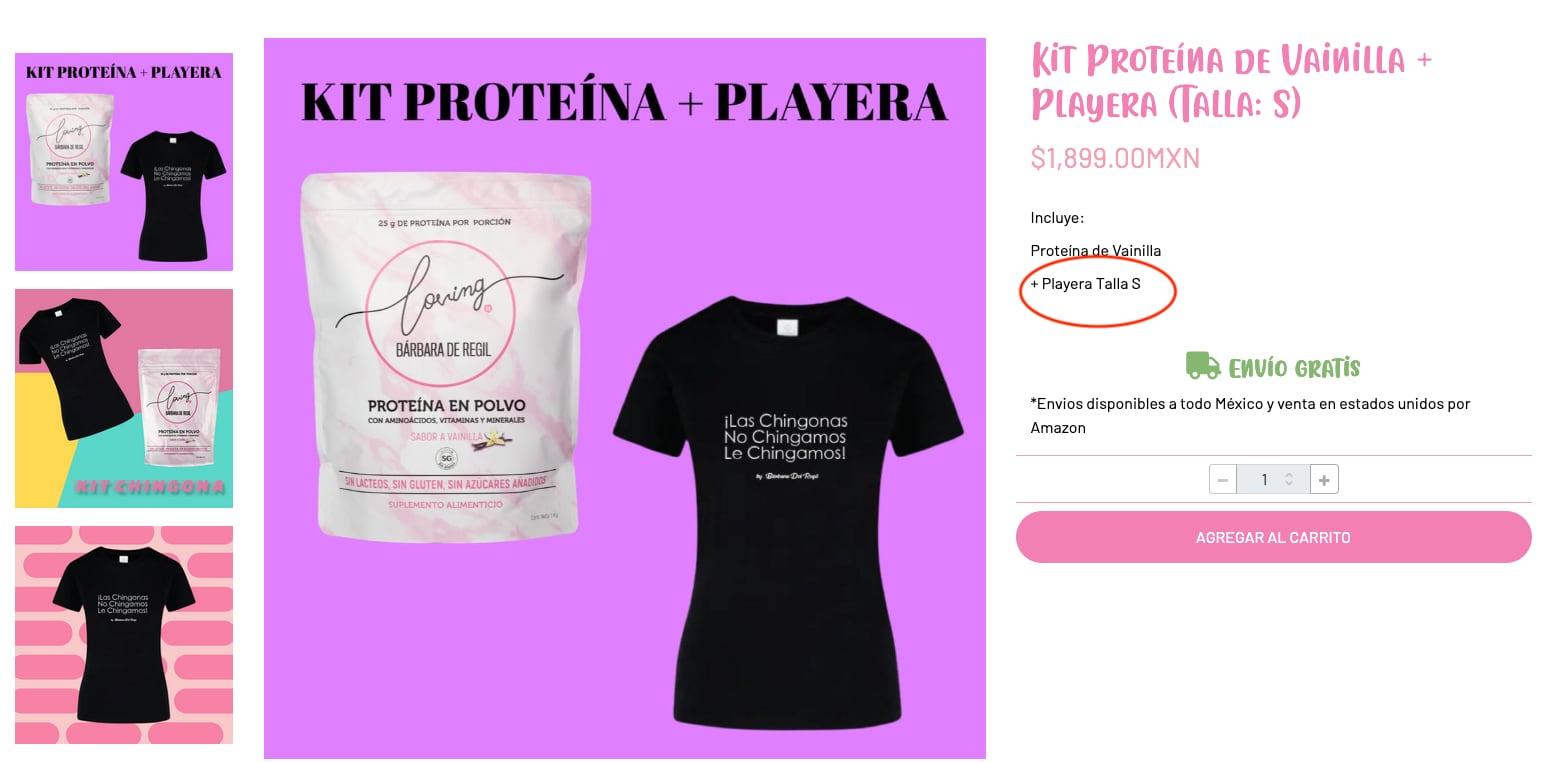 Bárbara de Regil vende playeras solo en talla chica