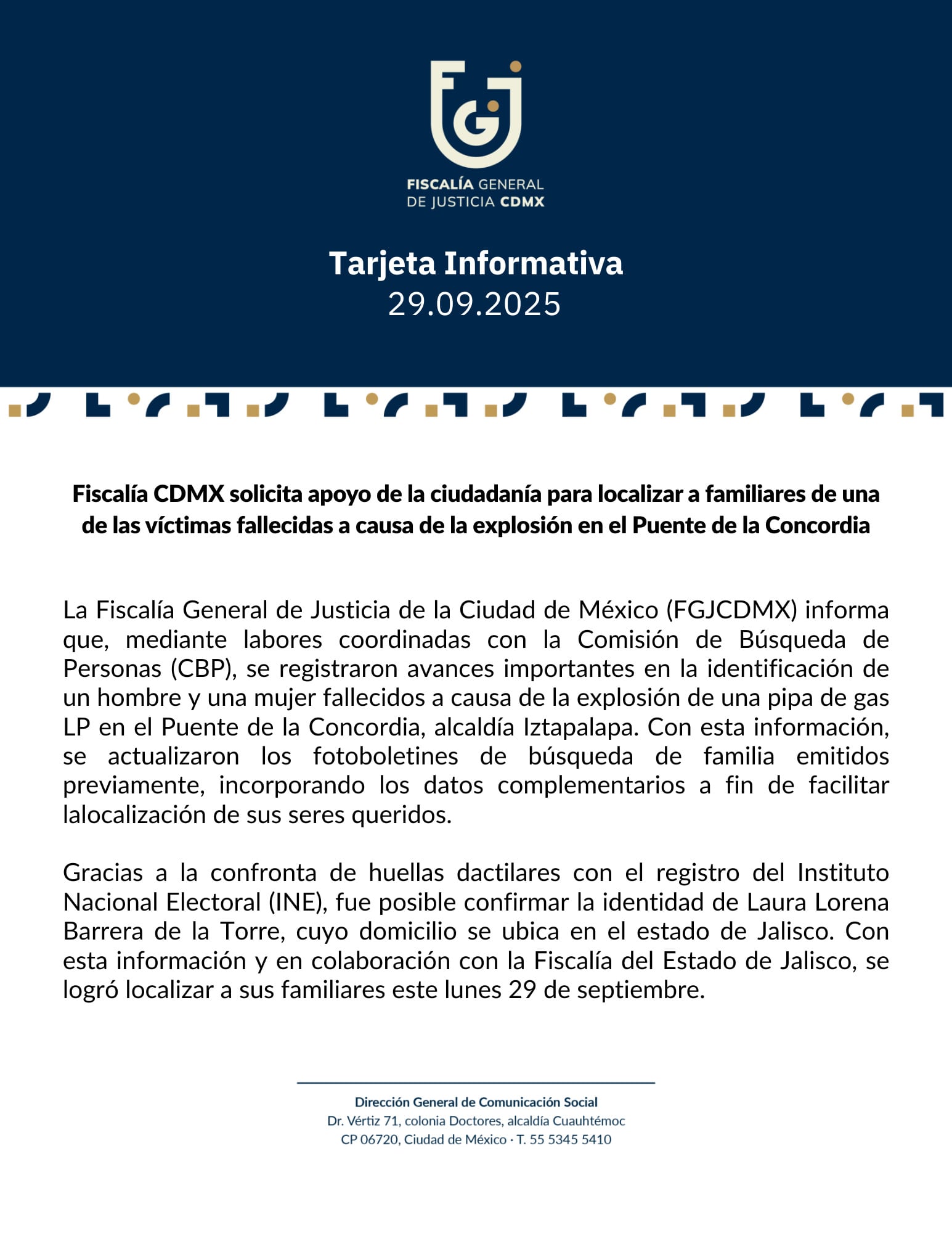 Víctimas de la explosión en Iztapalapa