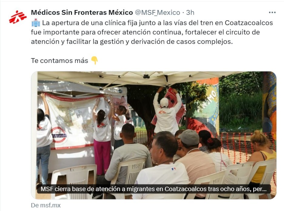 Médicos Sin Fronteras cierra en Coatzacoalcos