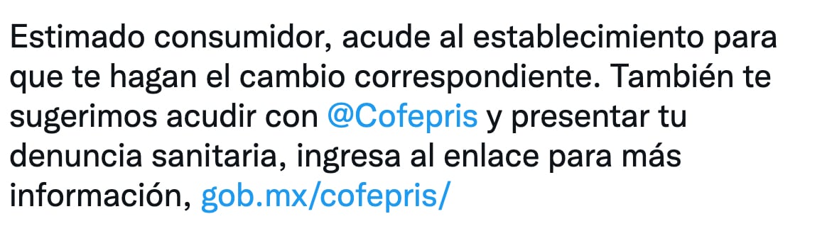 Respuesta Profeco pan de dulce con gusanos