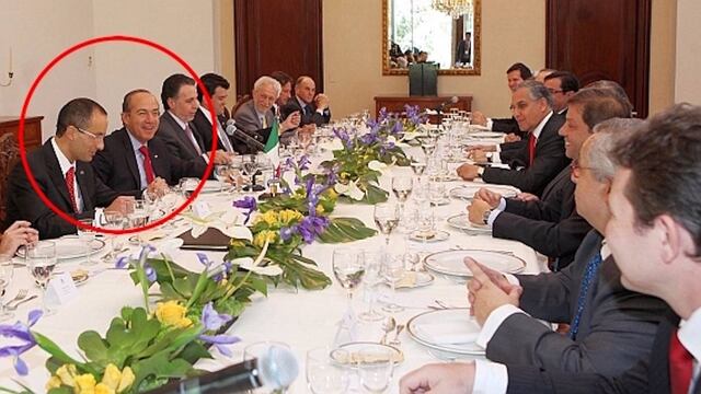 Felipe Calderón y Marcelo Odebrecht (a su derecha) en octubre de 2011.