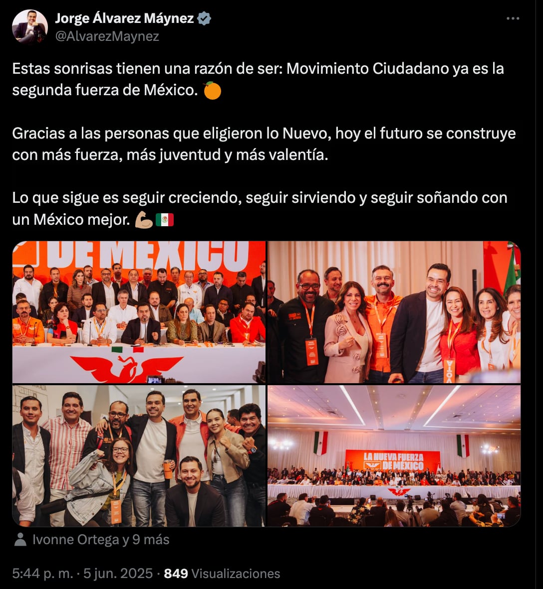 Movimiento Ciudadano creció en México y Máynez no podría estar más feliz