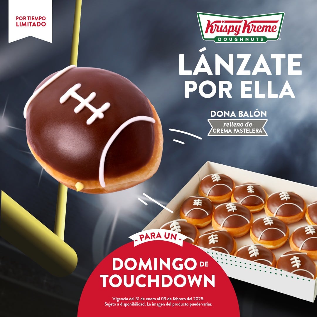 Donas con forma de balón de Krispy Kreme por el Super Bowl 2025