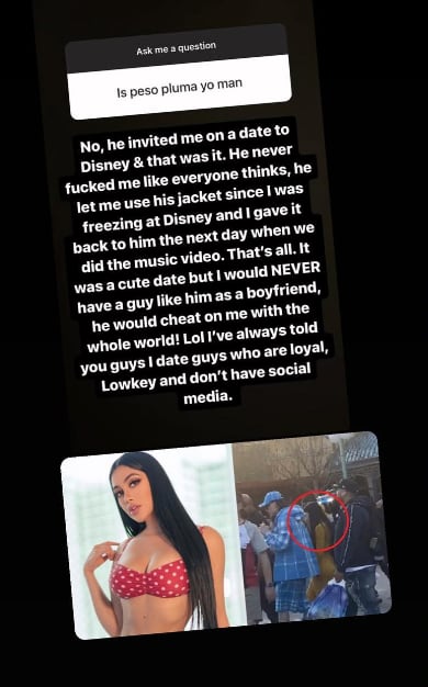 Jailyne Ojeda explica salida con Peso Pluma