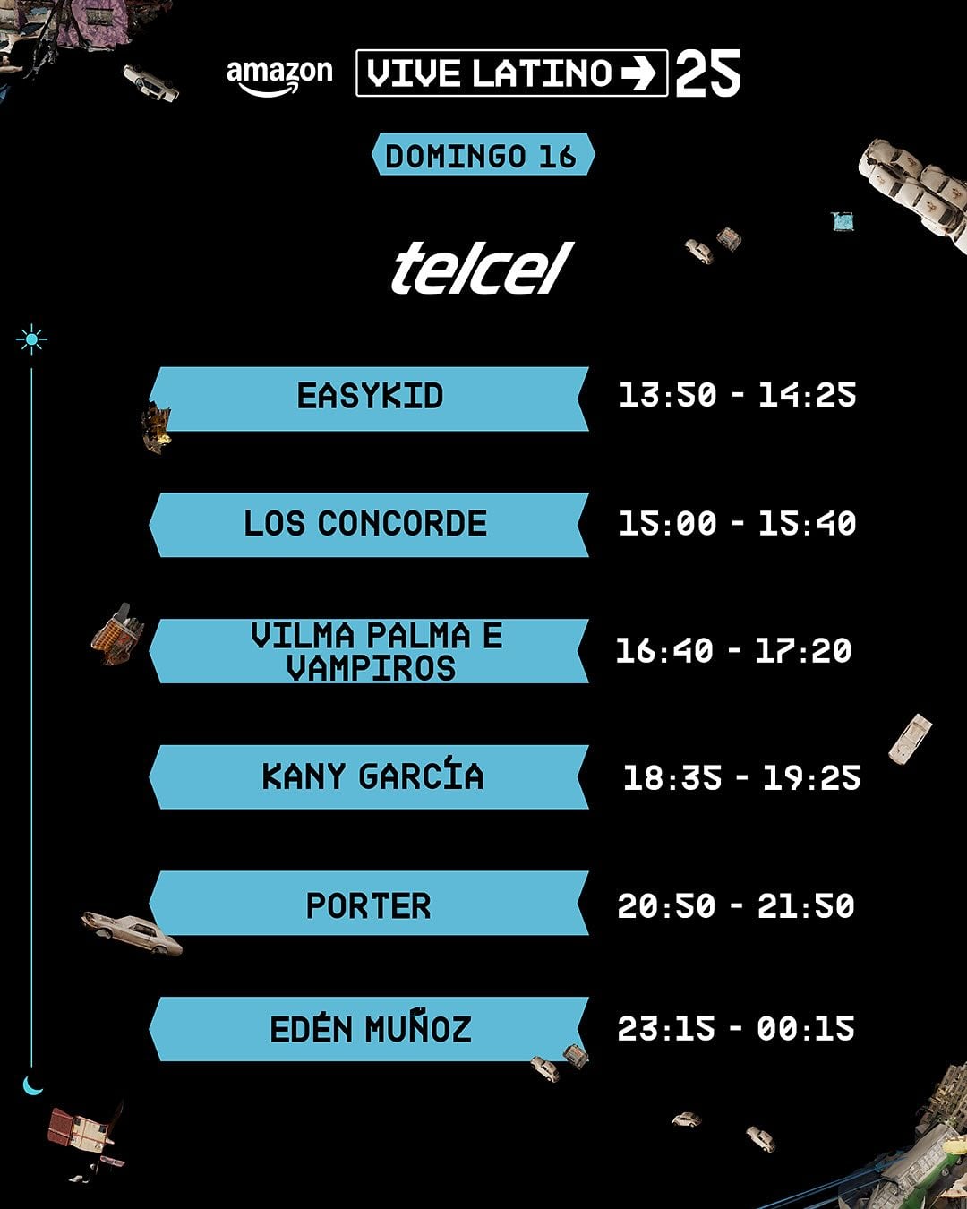 Vive Latino 2025 Horarios Domingo 16 Escenario Telcel