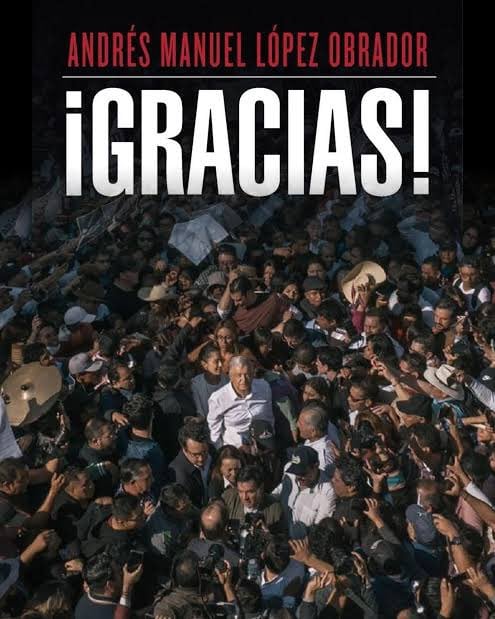 Portada de ¡Gracias!, nuevo libro de AMLO