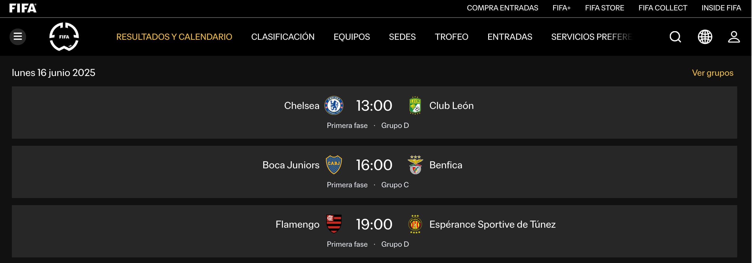 León en la página del Mundial de Clubes
