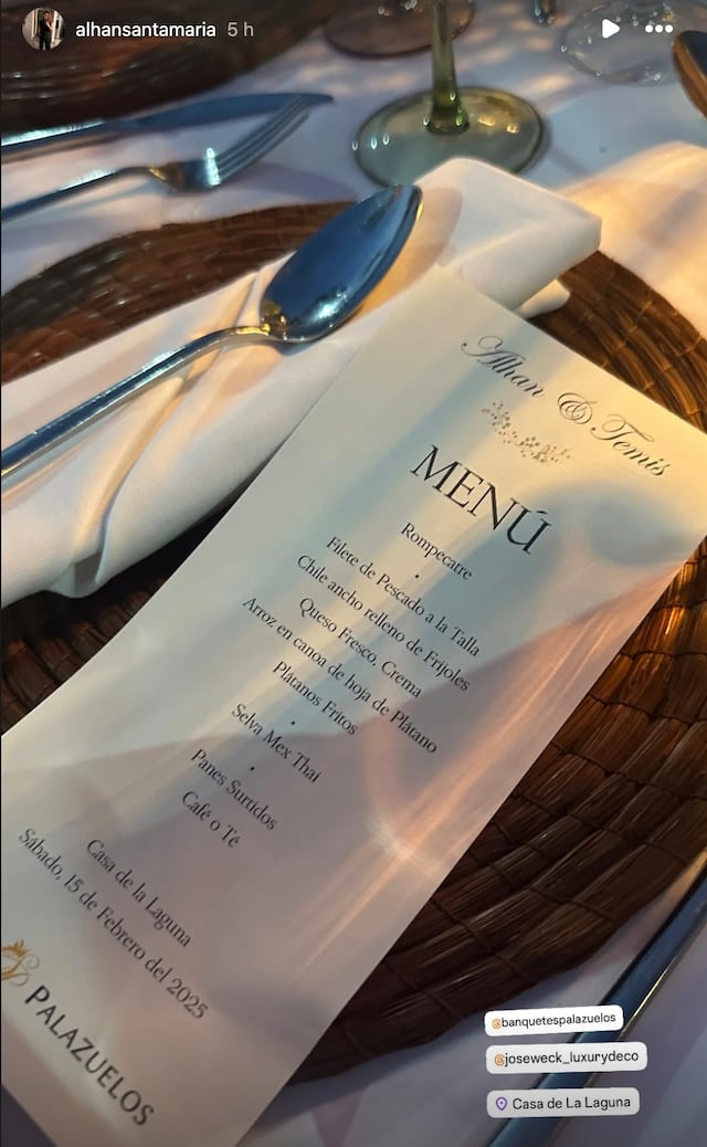 Menú de la boda de Temístocles Villanueva y Alhan Santamaría en Casa de ...