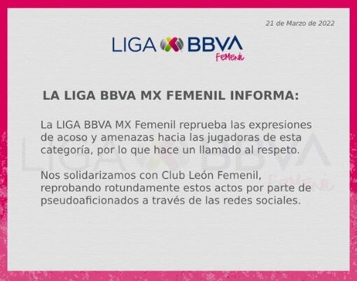 Comunicado de la Liga MX Femenil