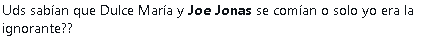 Usuarios se atacan de que Dulce María de RBD y Joe Jonas salieron.