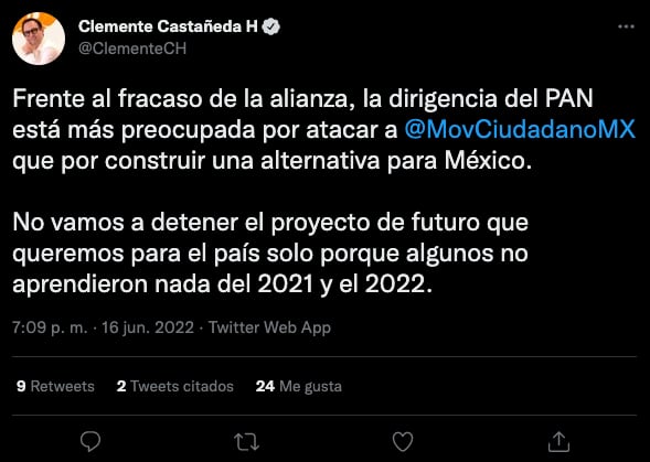 Clemente Castañeda responde al PAN