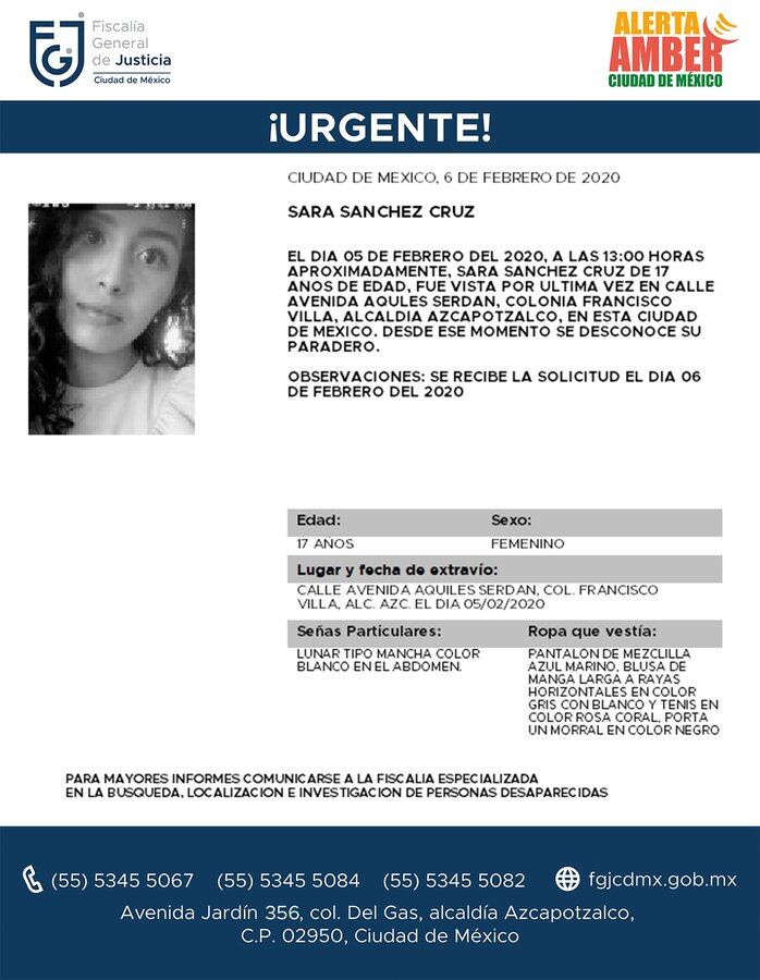 Sara Sánchez Cruz, Alerta Amber
