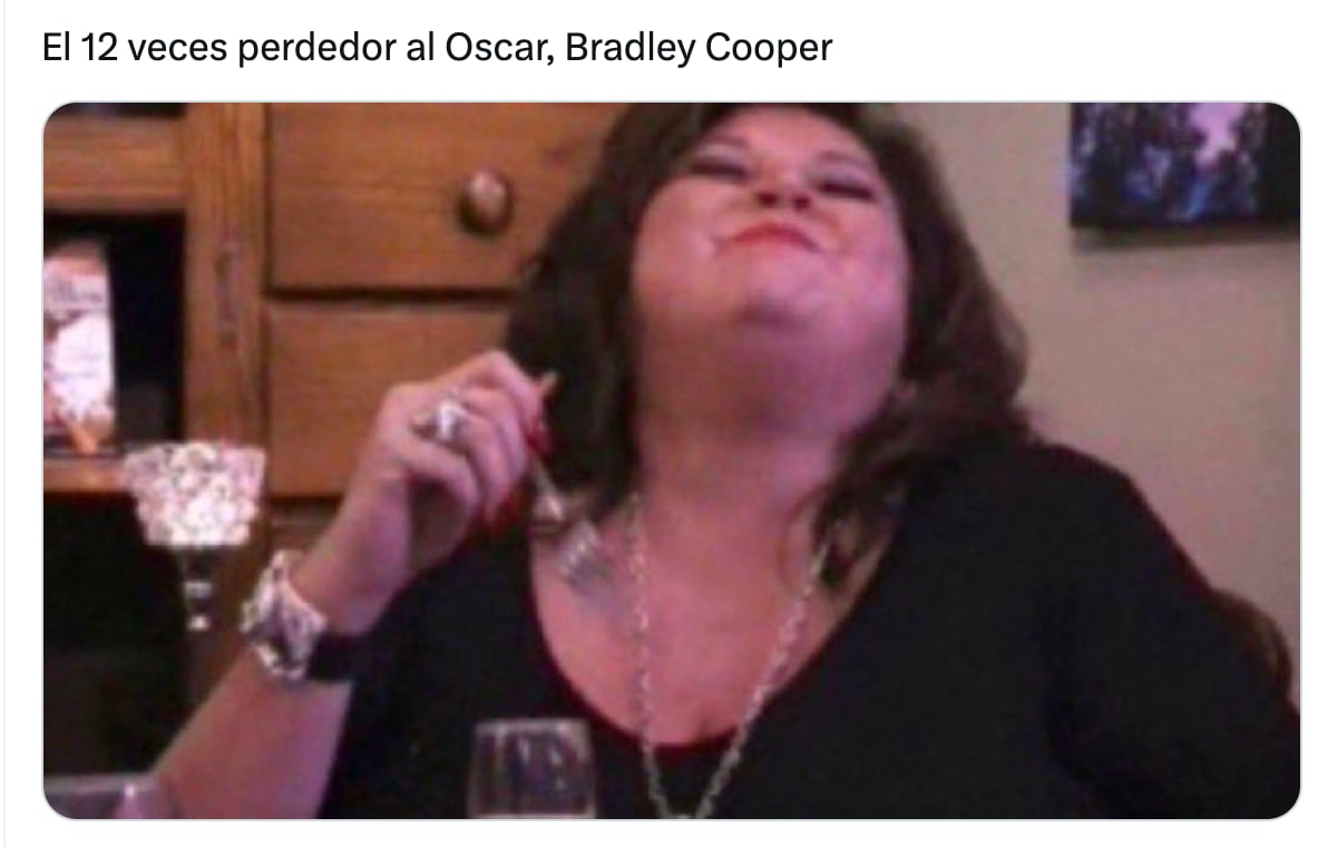 Meme de Bradley Cooper perdedor en los Premios Oscar 2024