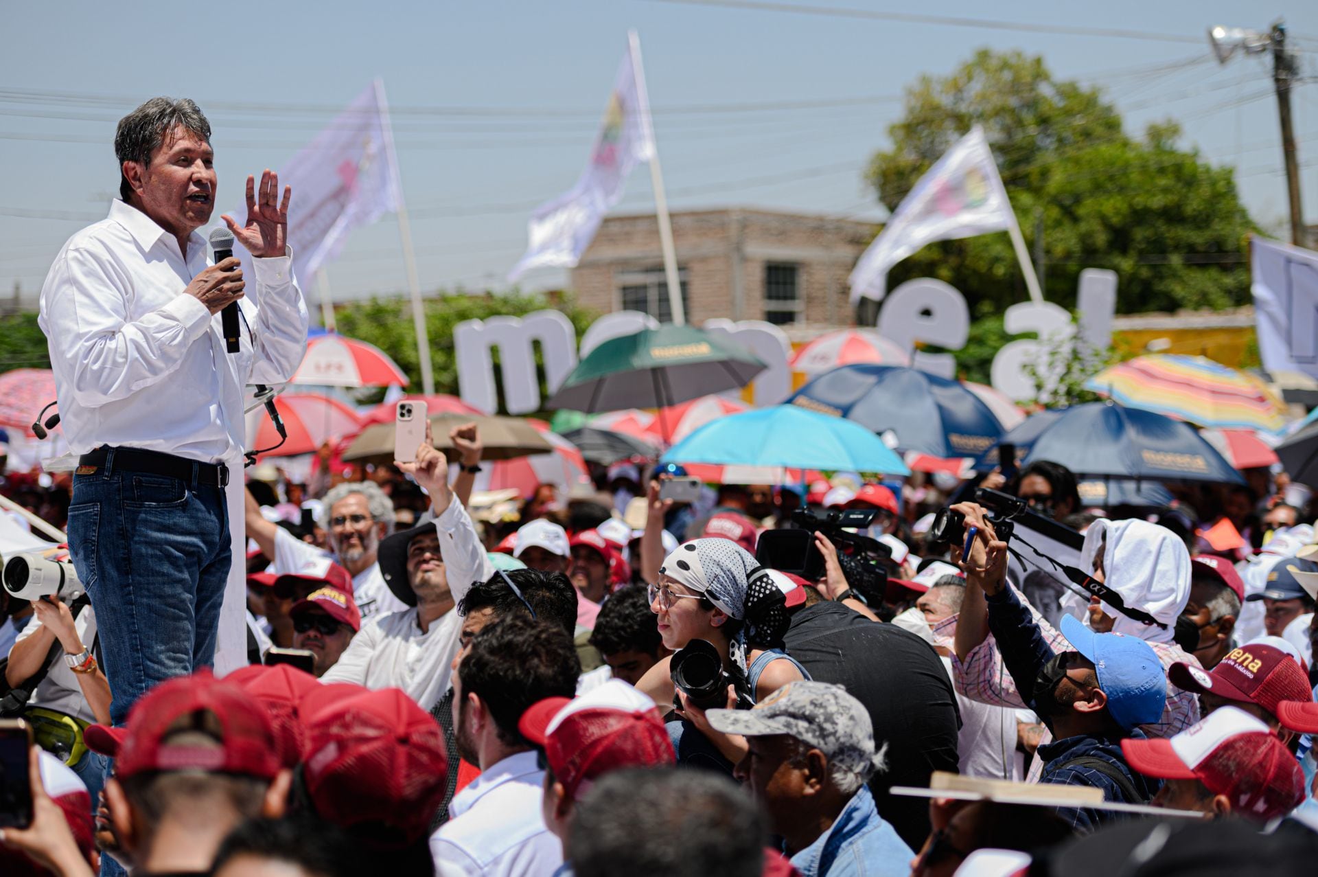 Ricardo Monreal, senador de Morena y aspirante a la Presidencia de la República, durante la asamblea informativa que realizó este partido en Torreón, Coahuila.