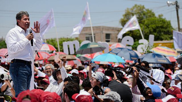 Ricardo Monreal, senador de Morena y aspirante a la Presidencia de la República, durante la asamblea informativa que realizó este partido en Torreón, Coahuila.