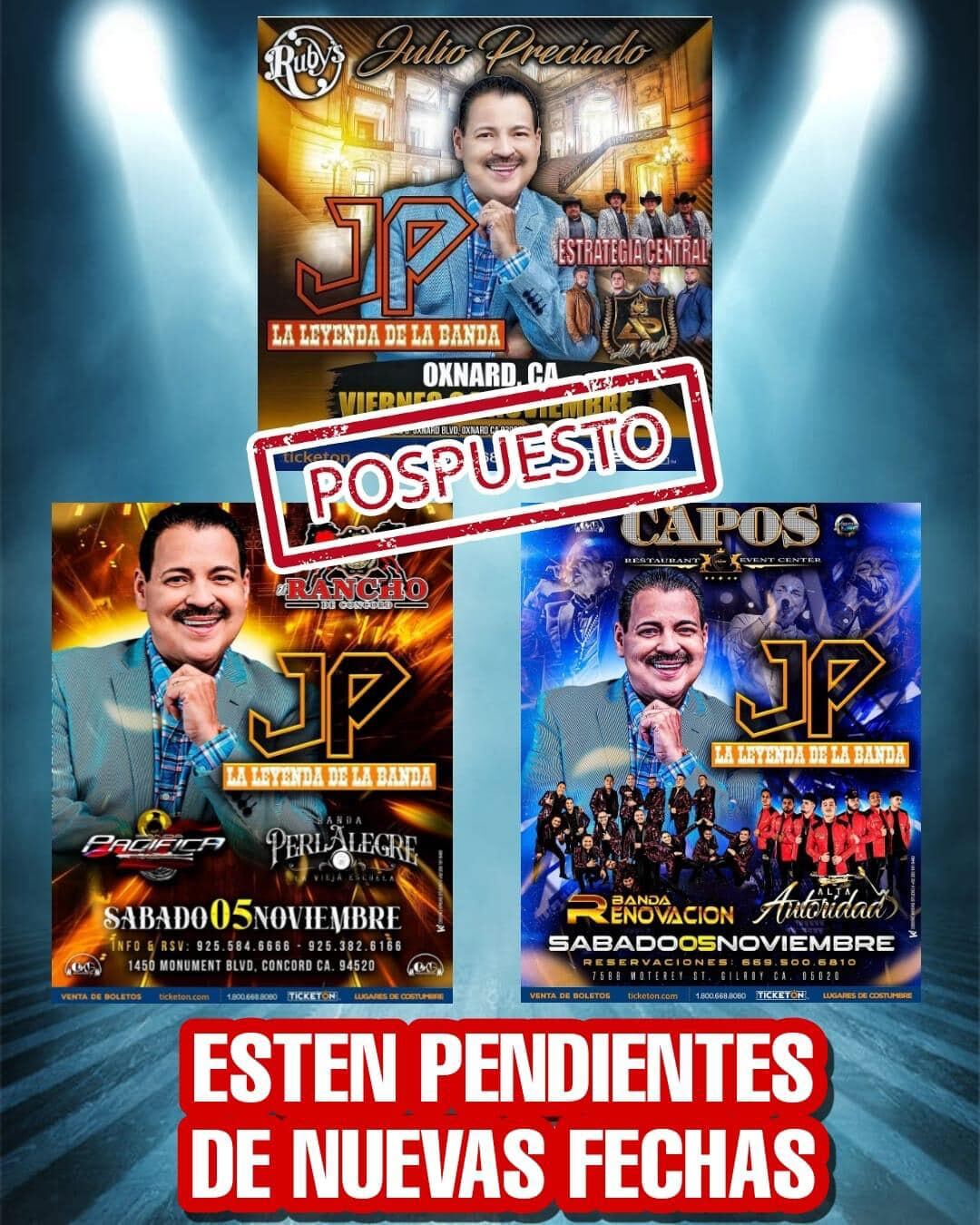 Julio Preciado anuncia que pospone concierto en California.