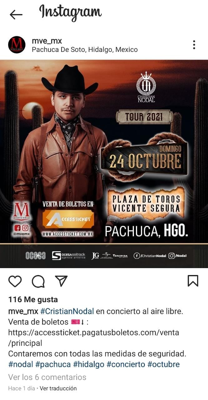 Publicación de Instagram