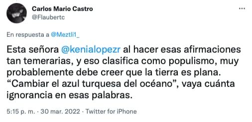 críticas de usuarios de twitter a la senadora Kenia López Rabadán