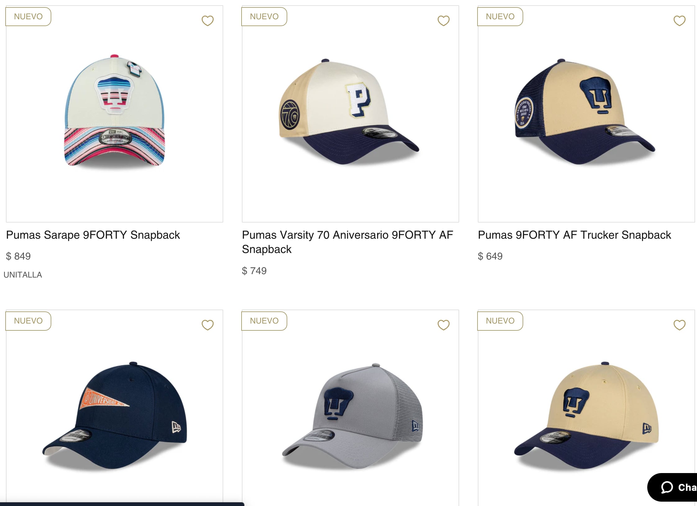 Nuevas gorras de Pumas New Era MX