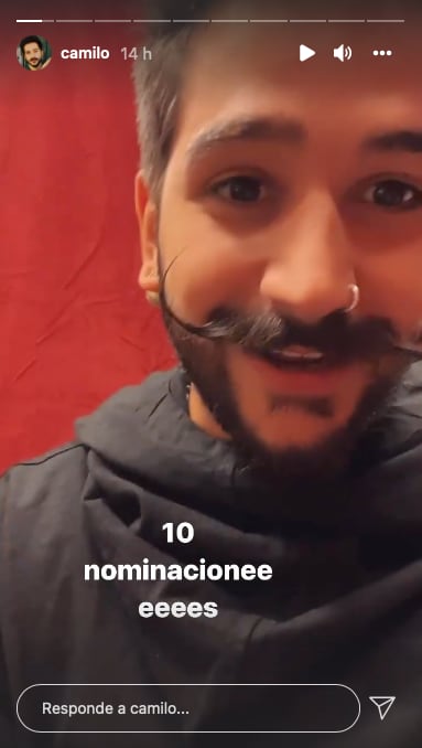 Camilo festeja sus 10 nominaciones al Latin Grammy