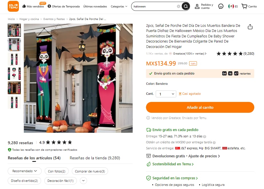 Adornos de Halloween en Temu