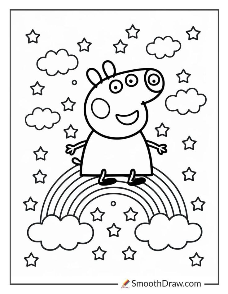 Dibujos de Peppa Pig de graduación para colorear
