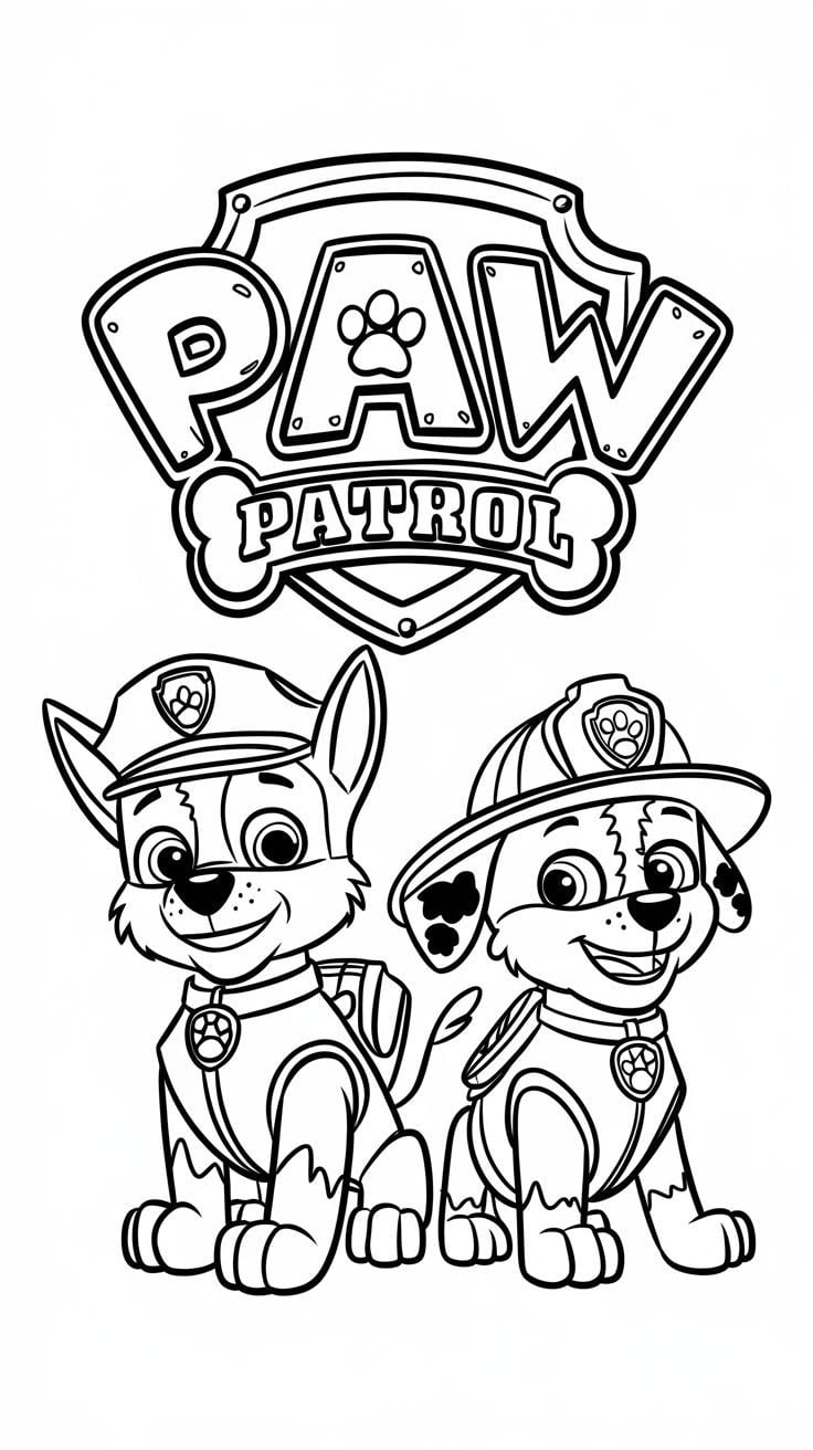 Dibujos de Paw Patrol bonitos del Día de las Madres para colorear