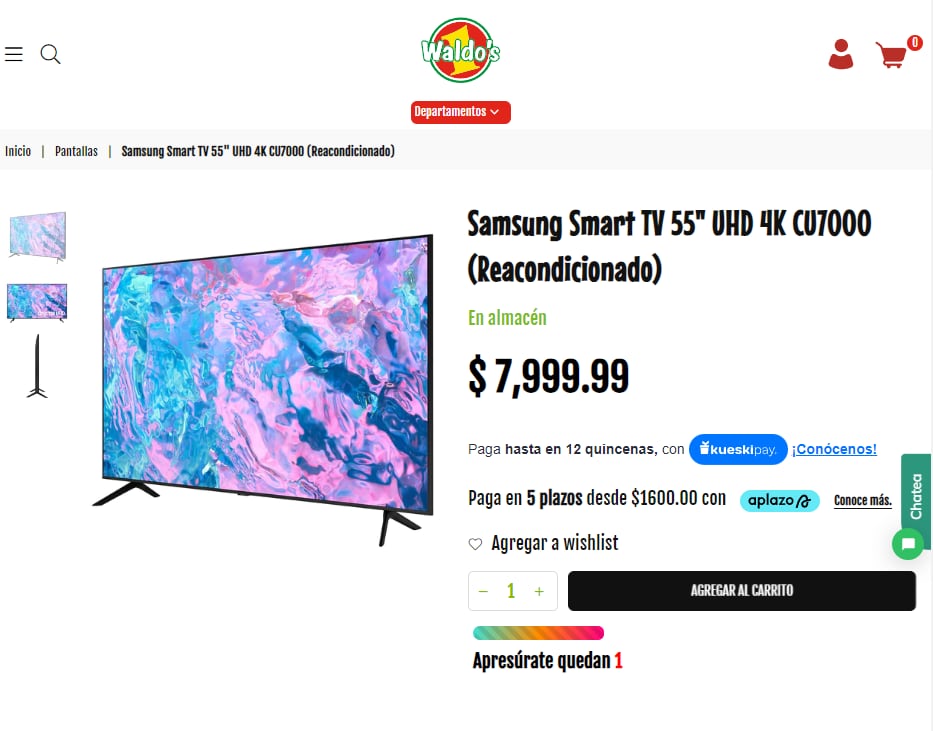 Pantallas en Waldo´s