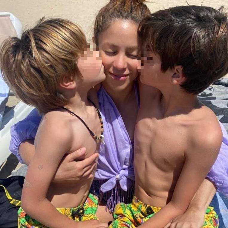 Shakira y sus hijos, Milan y Sasha