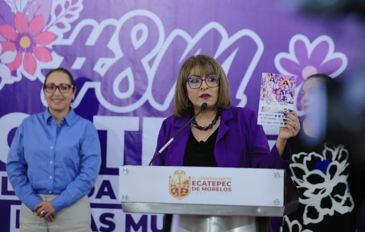 8M en Ecatepec: Azucena Cisneros lanza campaña de seguridad en transporte.