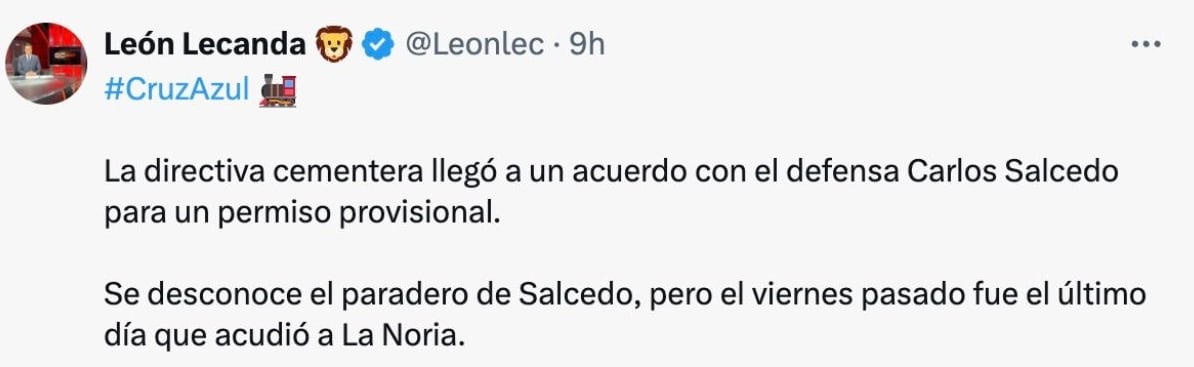 Situación de Carlos Salcedo.