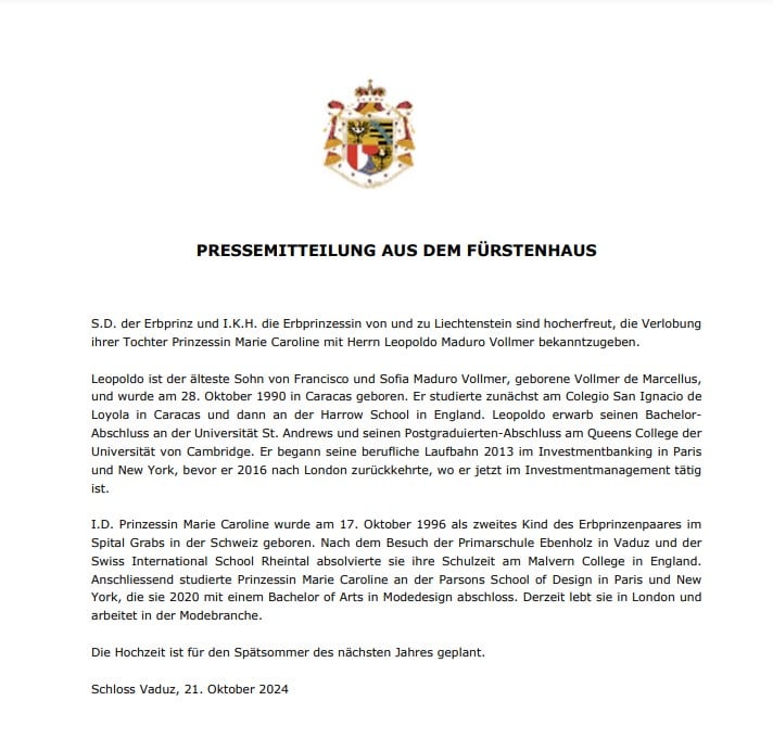Princesa de Liechtenstein se casa