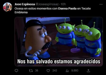 Memes de la llegada de Danna Paola al Tecate Emblema 2023