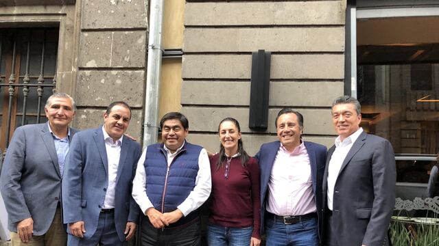 Los seis mandatarios morenistas.