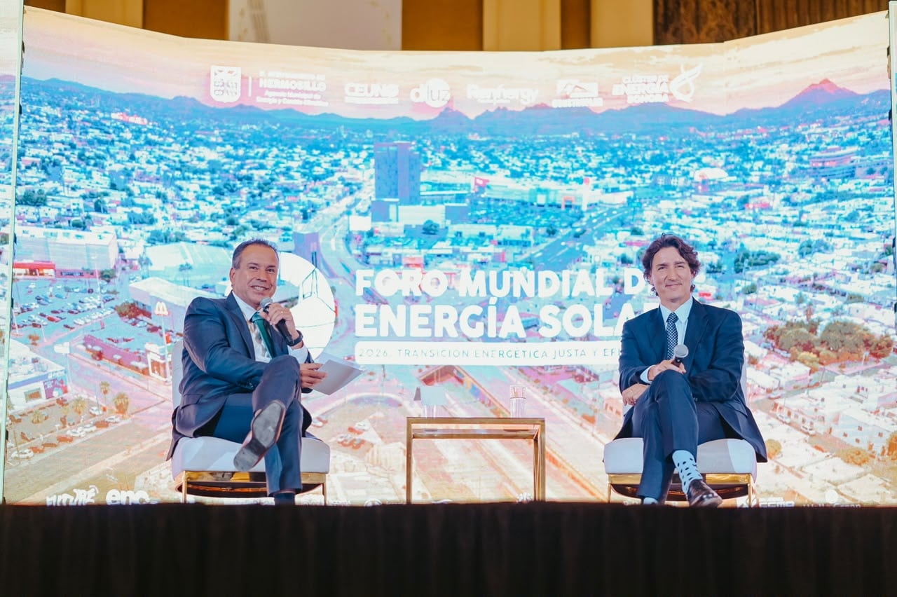 Justin Trudeau y Antonio Astiazarán en el Foro Mundial de Energía Solar 2026