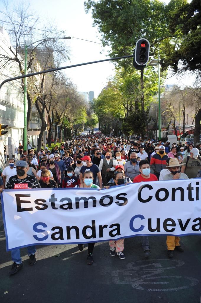 Manifestación en apoyo a Sandra Cuevas