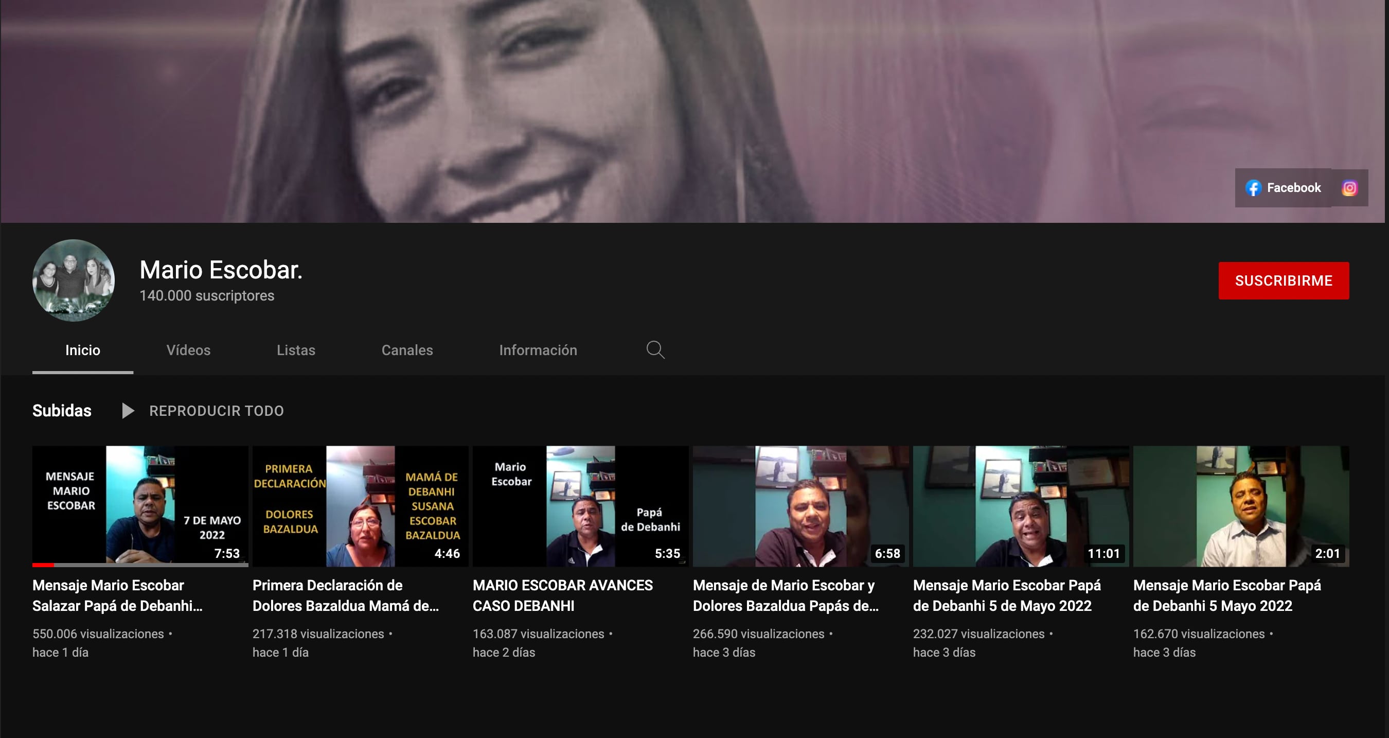 Mario Escobar, canal de YouTube