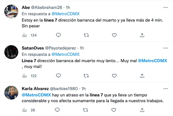 Usuarios reportan hasta media hora de retrasos por suspensión de servicio en la Línea 7